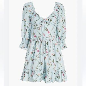 Hill House Mini Dress in Light Blue Floral